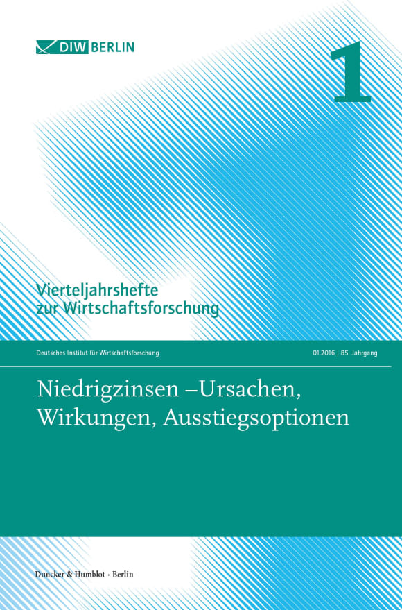 Cover Niedrigzinsen – Ursachen, Wirkungen, Ausstiegsoptionen (VJH 1/2016)