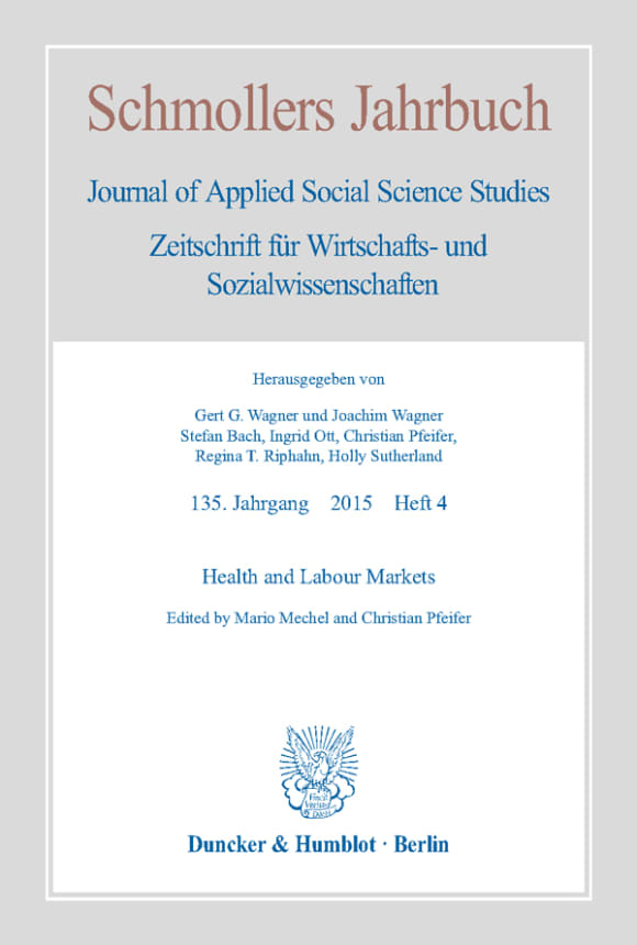 Cover Health and Labour Markets (JCE 4/2015)