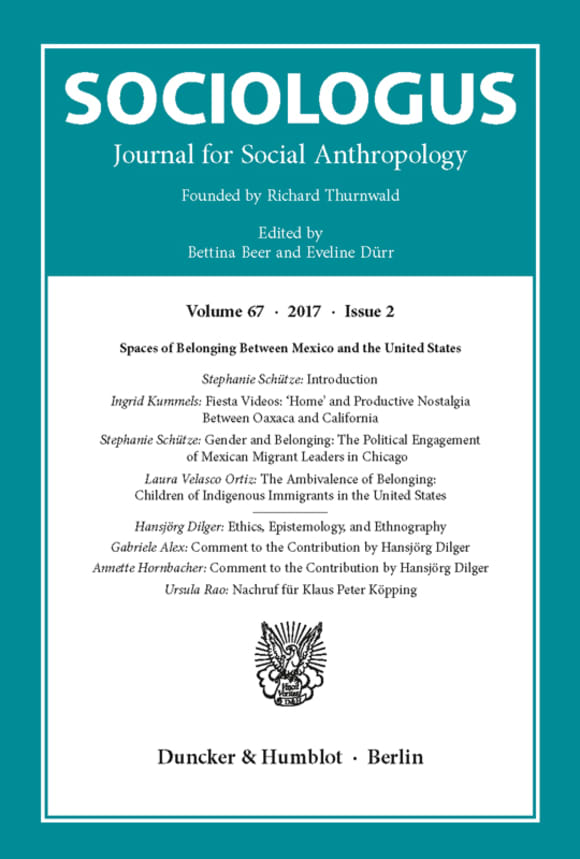 Cover Spaces of Belonging Between Mexico and the United States (SOC 2/2017)