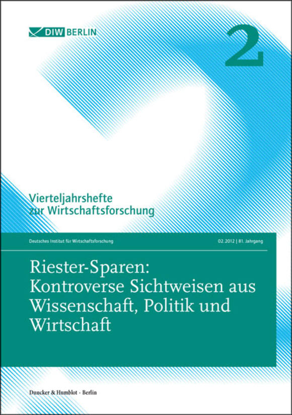 Cover Riester-Sparen: Kontroverse Sichtweisen aus Wissenschaft, Politik und Wirtschaft (VJH 2/2012)