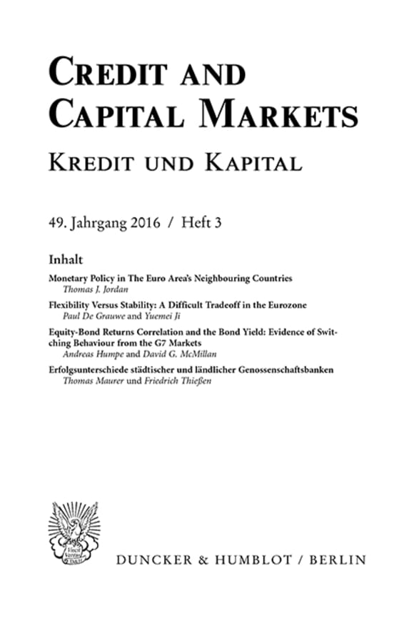 Credit And Capital Markets Ccm Journal Duncker Humblot