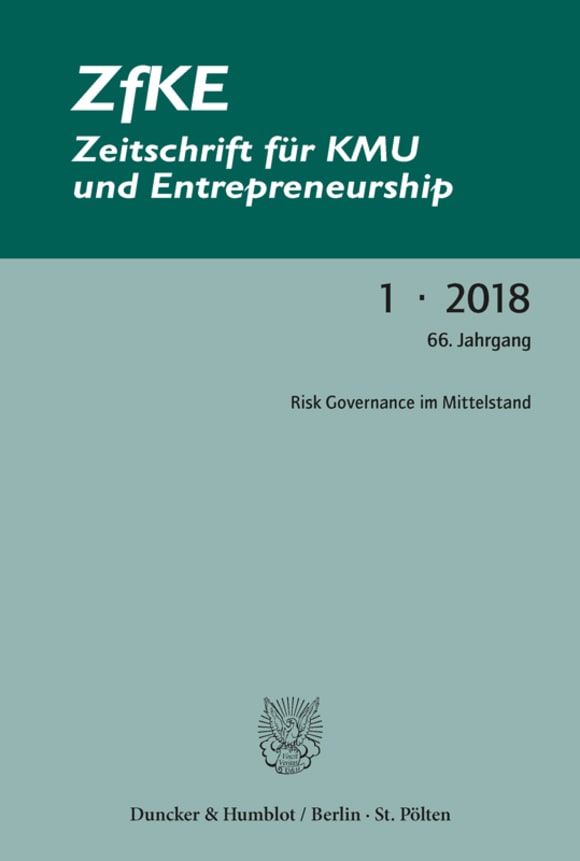 Cover Risk Governance im Mittelstand (ZfKE 1/2018)