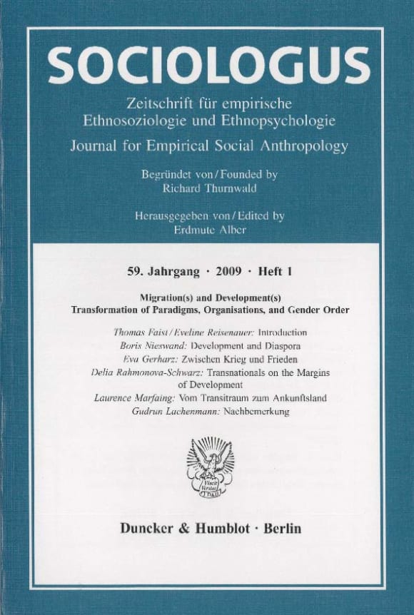 Cover Migration(s) and Development(s) – Transformation of Paradigms, Organisations, and Gender Order (SOC 1/2009)