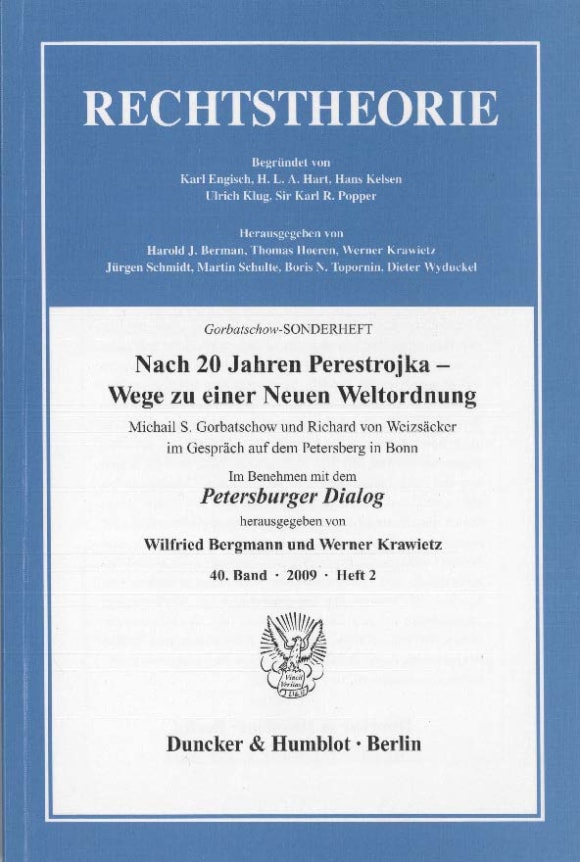 Cover Nach 20 Jahren Perestrojka – Wege zu einer Neuen Weltordnung (RT 2/2009)