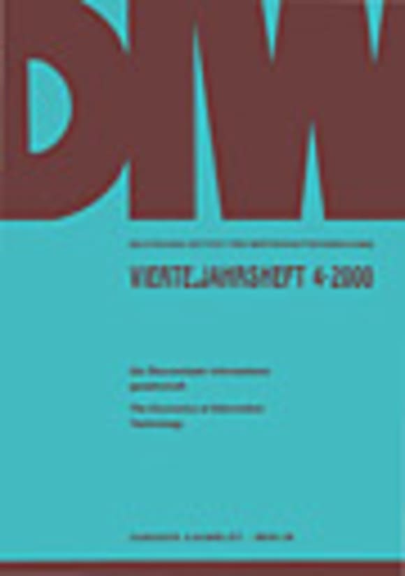 Cover Die Ökonomie der Informationsgesellschaft / The Economics of Information Technology (VJH 4/2000)