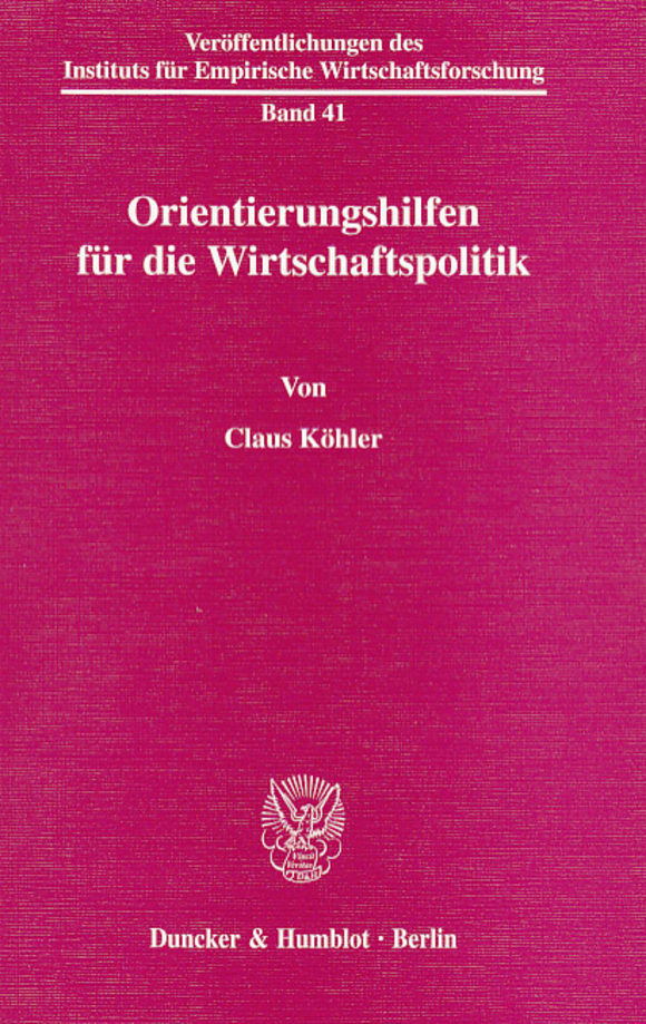 Cover Orientierungshilfen für die Wirtschaftspolitik