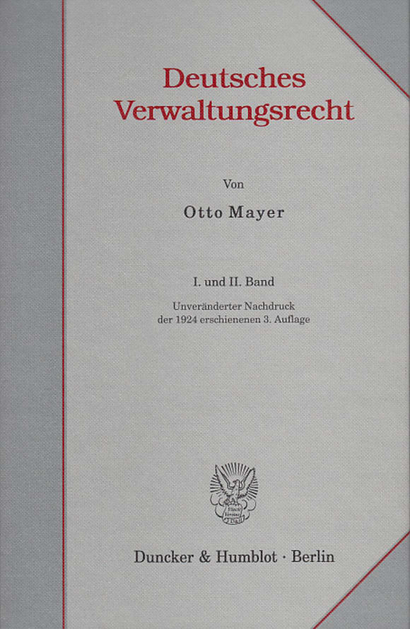 Cover Deutsches Verwaltungsrecht. I. und II. Band