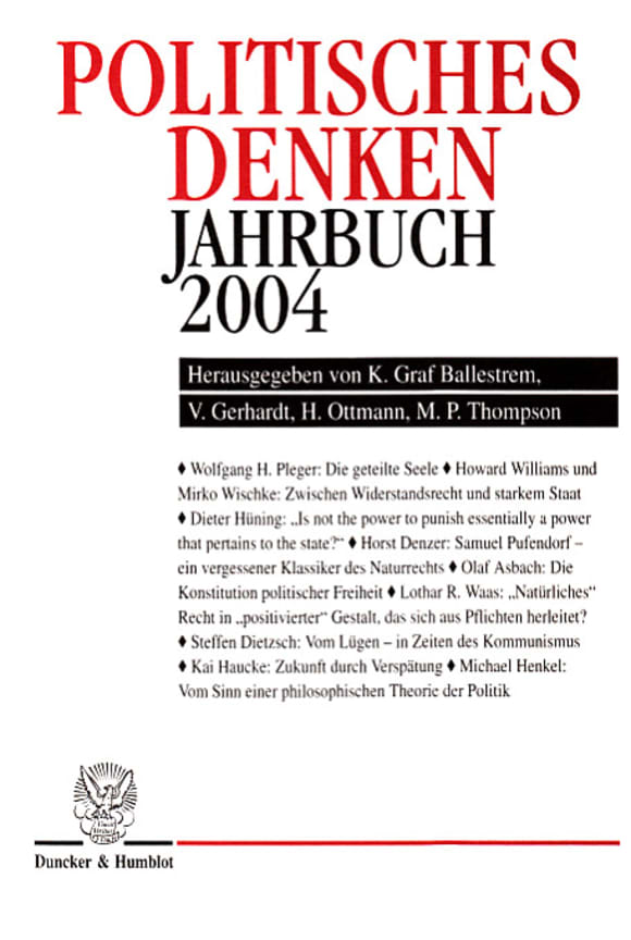 Cover Politisches Denken. Jahrbuch 2004