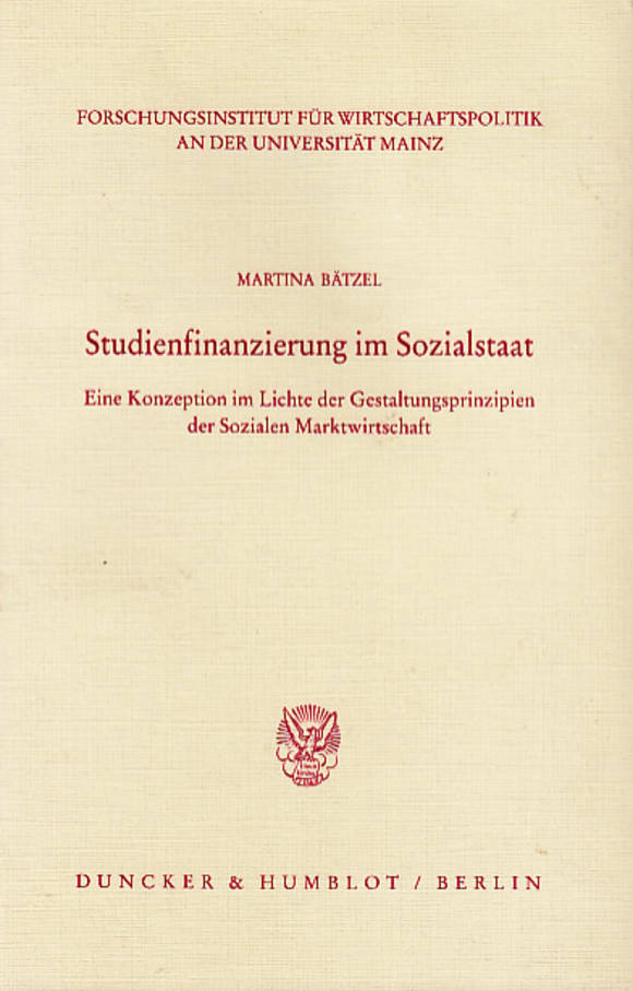 Cover Studienfinanzierung im Sozialstaat