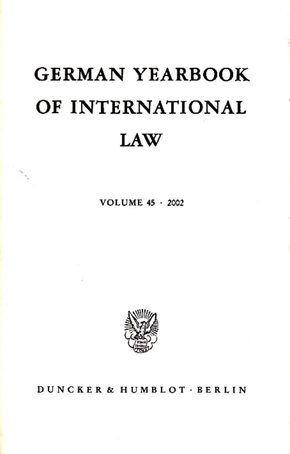 Cover German Yearbook of International Law / Jahrbuch für Internationales Recht