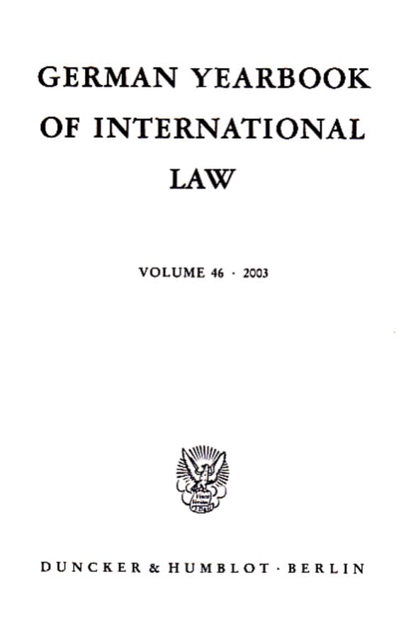 Cover German Yearbook of International Law / Jahrbuch für Internationales Recht