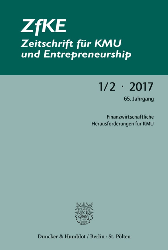 Cover Finanzwirtschaftliche Herausforderungen für KMU (ZfKE 1–2/2017)