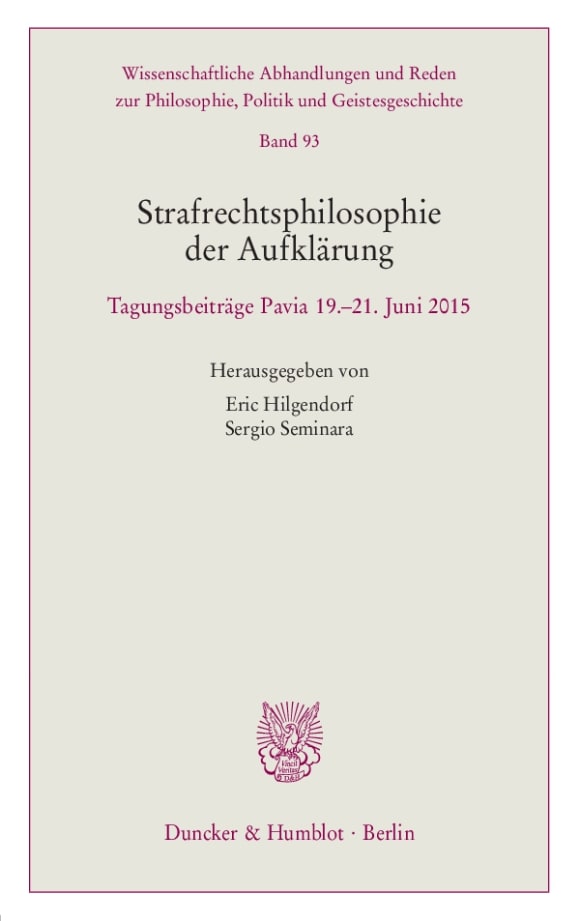 Cover Strafrechtsphilosophie der Aufklärung