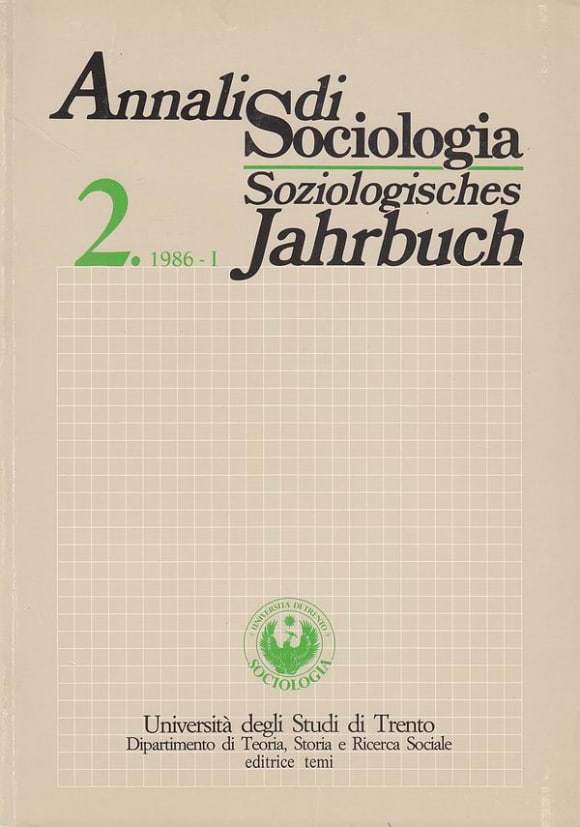 Cover Annali di Sociologia / Soziologisches Jahrbuch