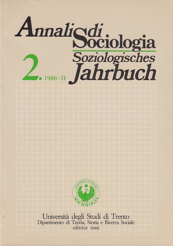 Cover Annali di Sociologia / Soziologisches Jahrbuch