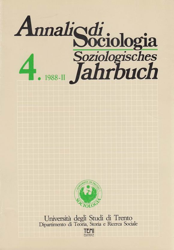 Cover Annali di Sociologia / Soziologisches Jahrbuch