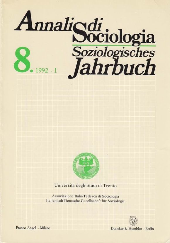 Cover Annali di Sociologia / Soziologisches Jahrbuch