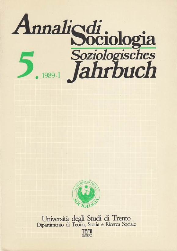 Cover Annali di Sociologia / Soziologisches Jahrbuch