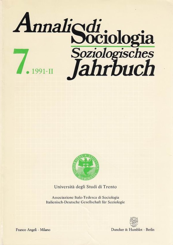 Cover Annali di Sociologia / Soziologisches Jahrbuch