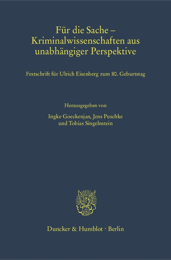 Cover Für die Sache – Kriminalwissenschaften aus unabhängiger Perspektive