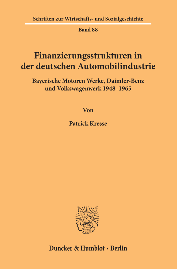 Cover Finanzierungsstrukturen in der deutschen Automobilindustrie