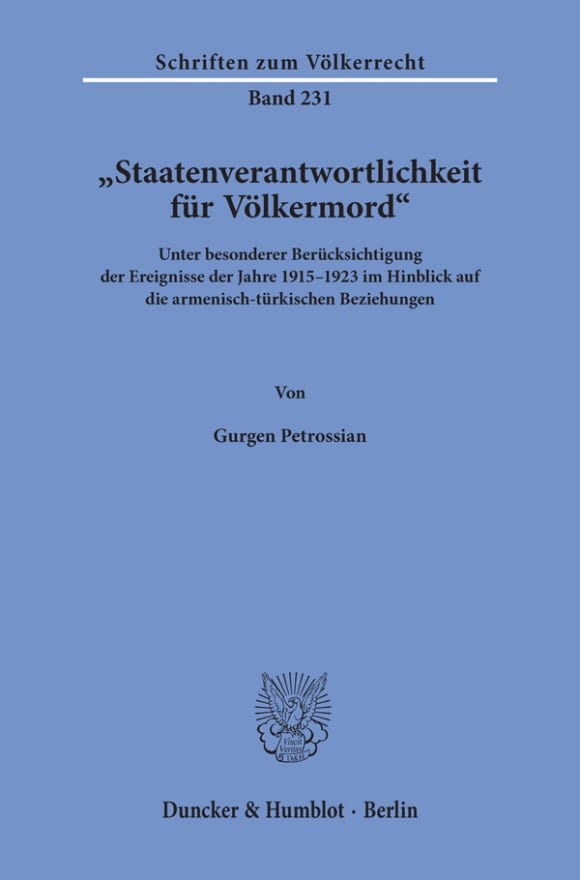 Cover »Staatenverantwortlichkeit für Völkermord«