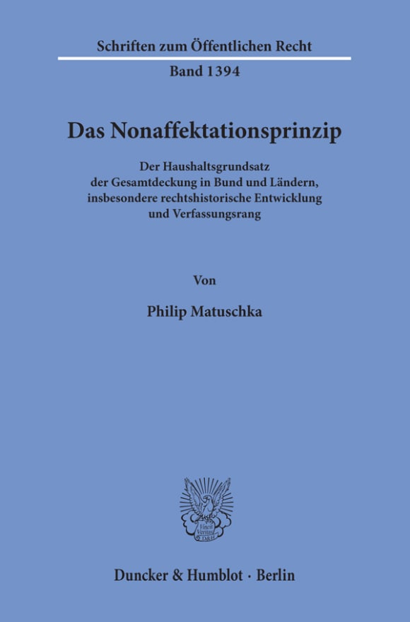 Cover Das Nonaffektationsprinzip