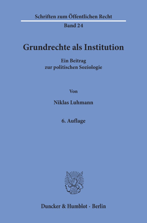 Cover Grundrechte als Institution