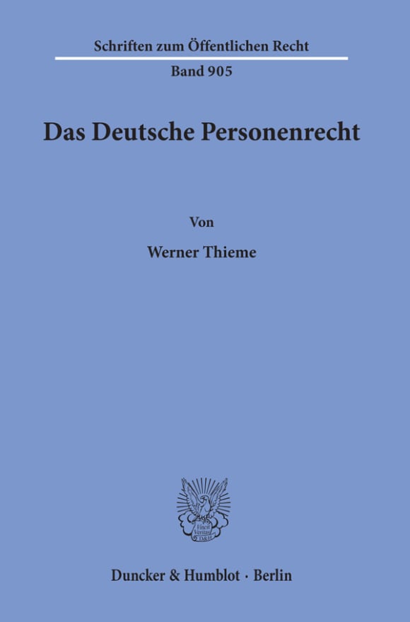 Cover Das Deutsche Personenrecht