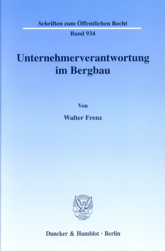 Cover Unternehmerverantwortung im Bergbau