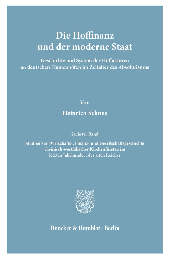 Cover Die Hoffinanz und der moderne Staat