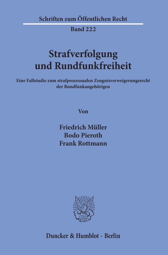 Cover Strafverfolgung und Rundfunkfreiheit