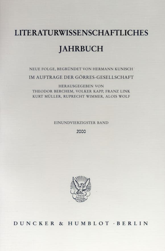 Cover Literaturwissenschaftliches Jahrbuch