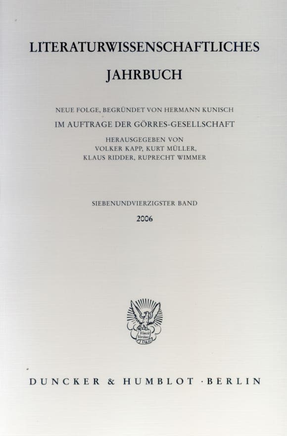 Cover Literaturwissenschaftliches Jahrbuch