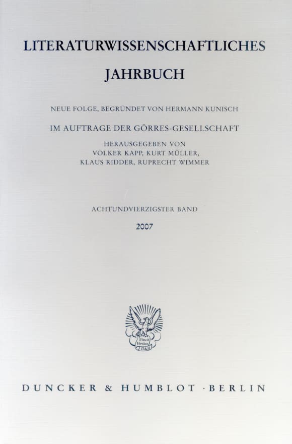 Cover Literaturwissenschaftliches Jahrbuch