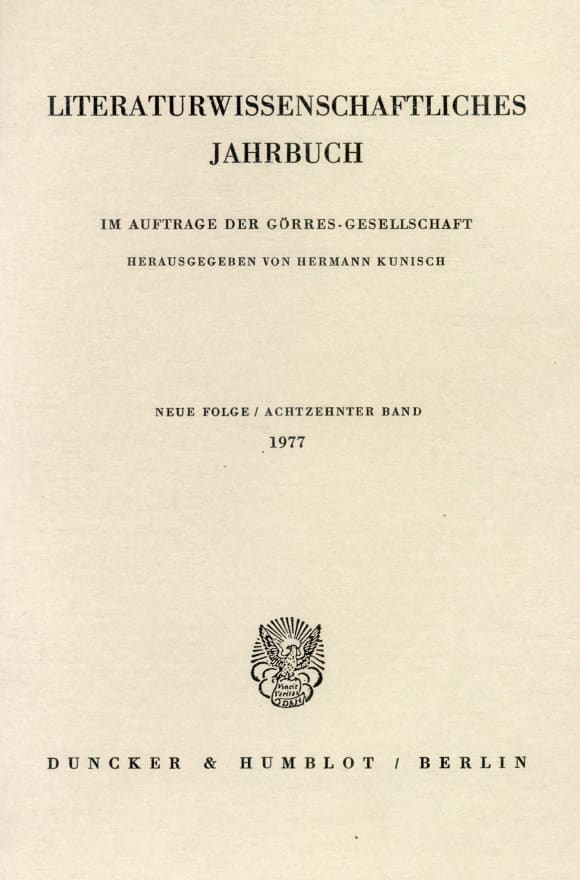 Cover Literaturwissenschaftliches Jahrbuch