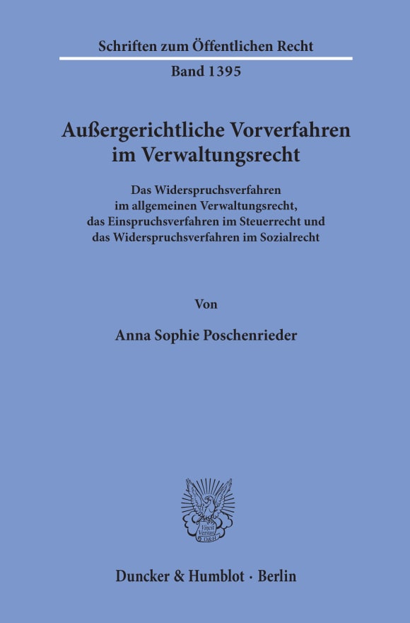 Cover Außergerichtliche Vorverfahren im Verwaltungsrecht