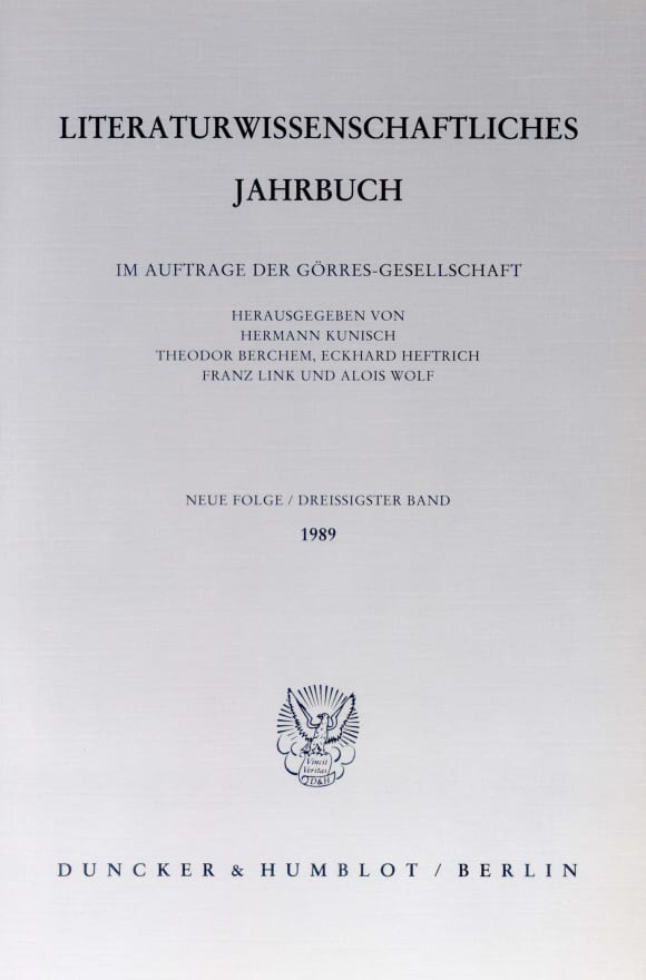 Cover Literaturwissenschaftliches Jahrbuch