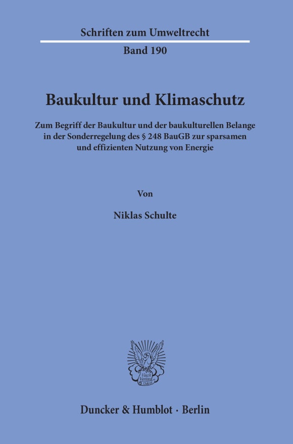 Cover Baukultur und Klimaschutz