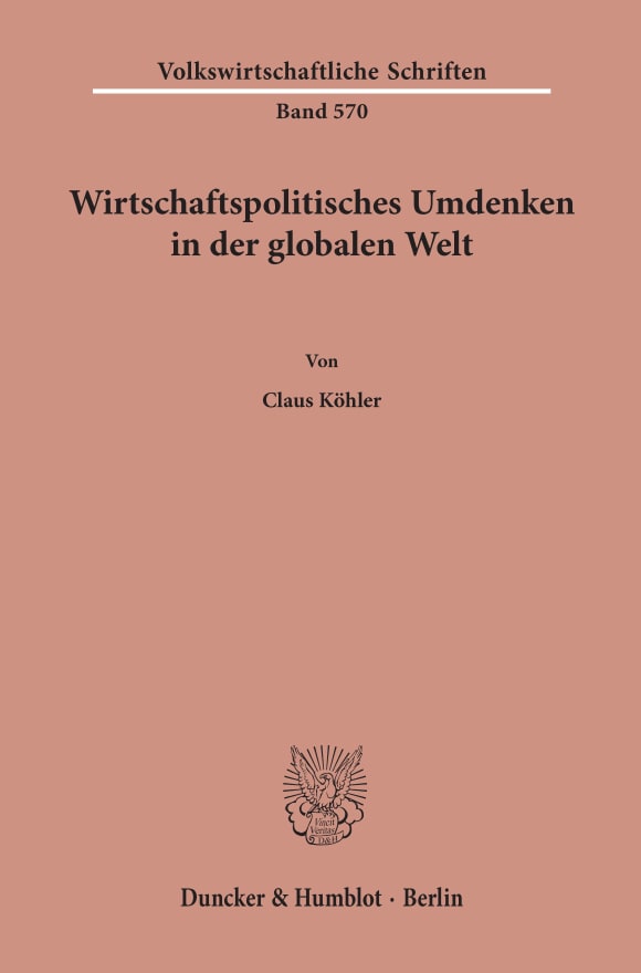 Cover Wirtschaftspolitisches Umdenken in der globalen Welt