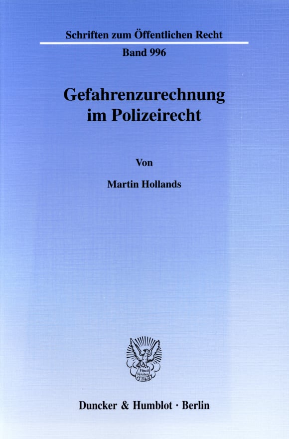 Cover Gefahrenzurechnung im Polizeirecht