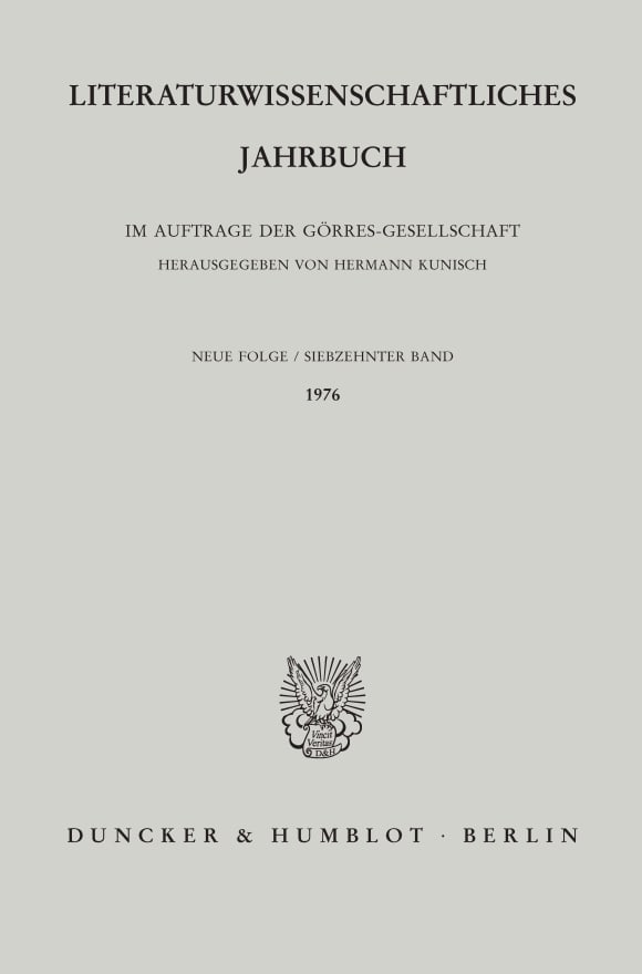 Cover Literaturwissenschaftliches Jahrbuch