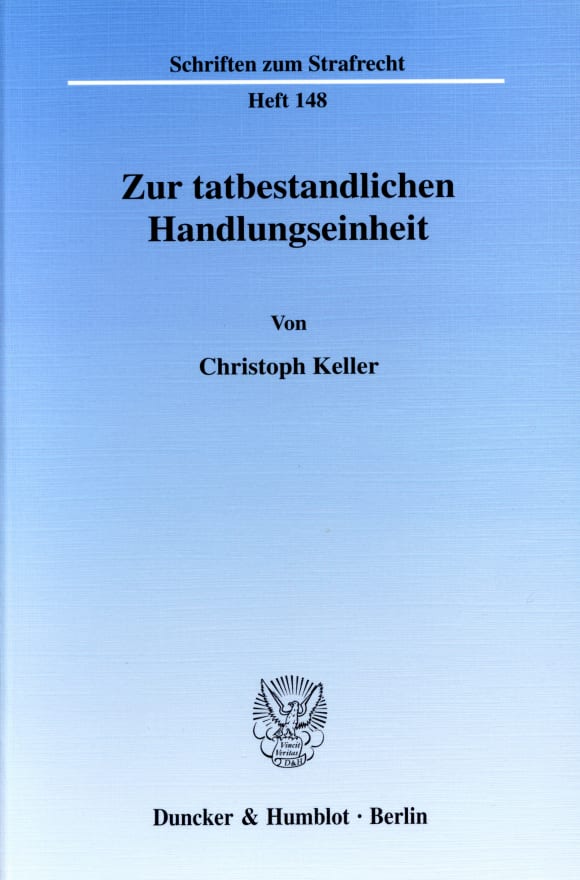 Cover Zur tatbestandlichen Handlungseinheit