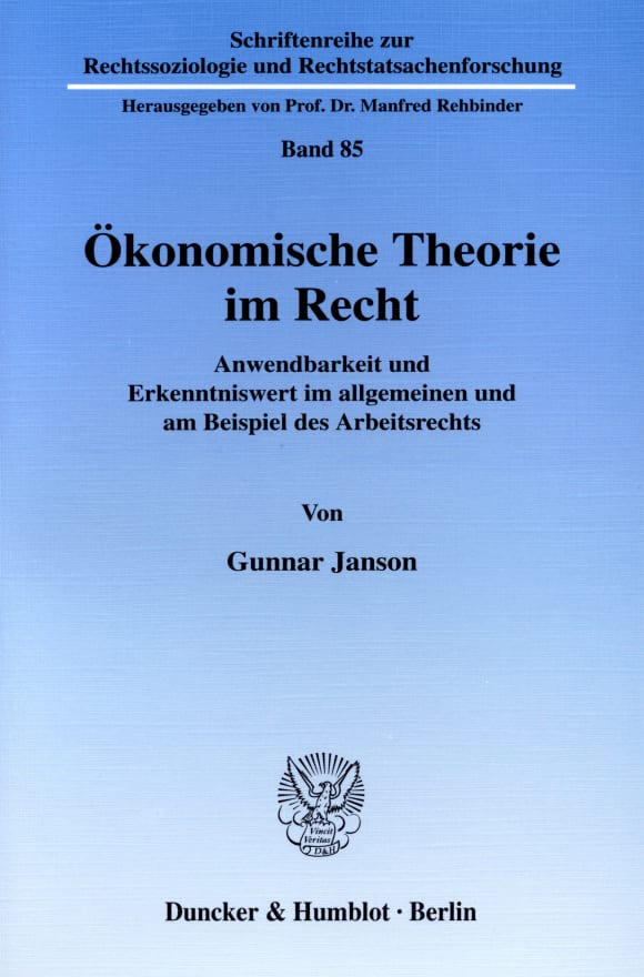 Cover Ökonomische Theorie im Recht