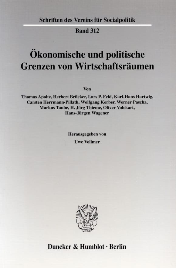 Cover Ökonomische und politische Grenzen von Wirtschaftsräumen