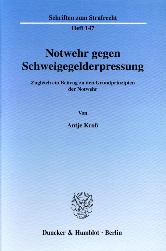 Cover Notwehr gegen Schweigegelderpressung