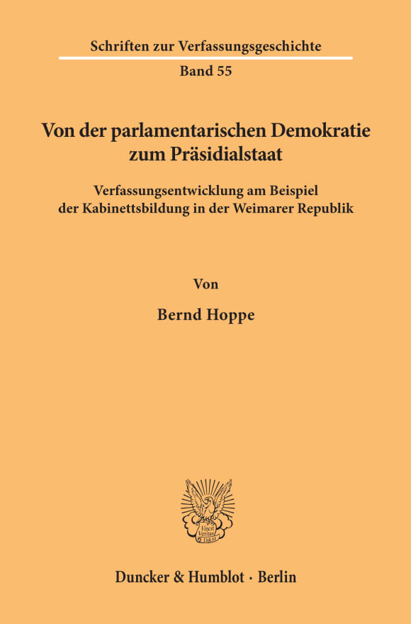 Cover Von der parlamentarischen Demokratie zum Präsidialstaat