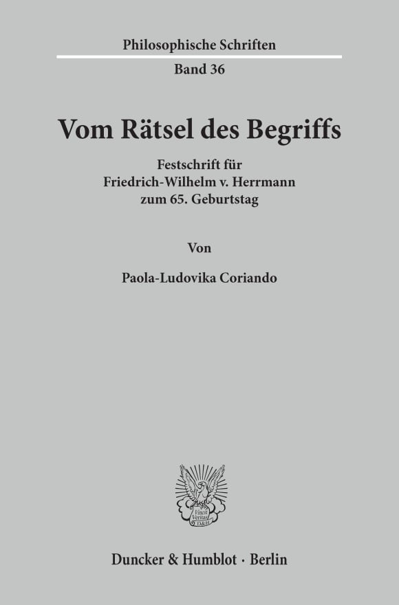 Cover Vom Rätsel des Begriffs