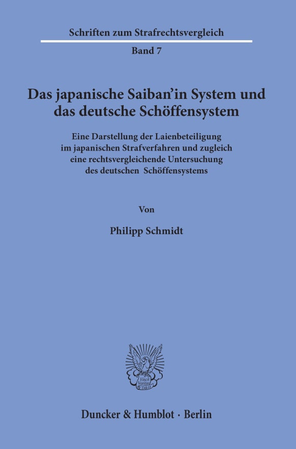 Cover Das japanische Saiban’in System und das deutsche Schöffensystem