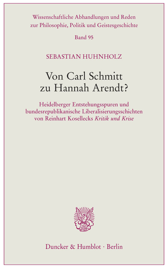 Cover Von Carl Schmitt zu Hannah Arendt?